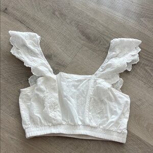 Hayden LA  White Lace Trimmed Women's Top size Medium